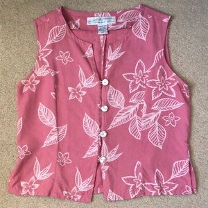 Sleeveless Button Top XS by Pineapple Moon 100% Silk